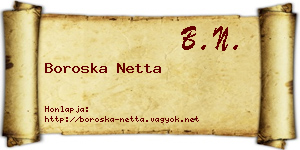 Boroska Netta névjegykártya