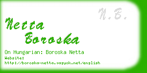 netta boroska business card